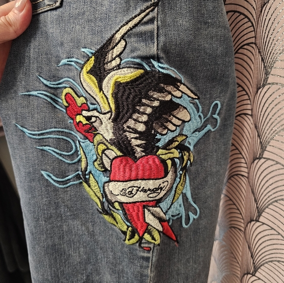 Ed Hardy Blue Jeans Size 28 - Picture 5 of 6